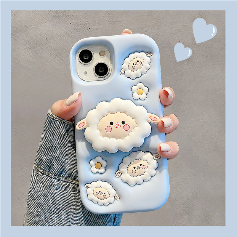 Cartoon Sheep Stand Phone Case - DICESEVEN