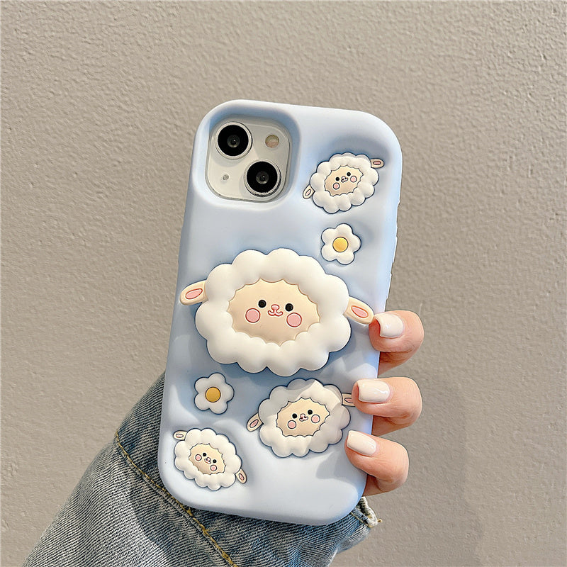 Cartoon Sheep Stand Phone Case - DICESEVEN