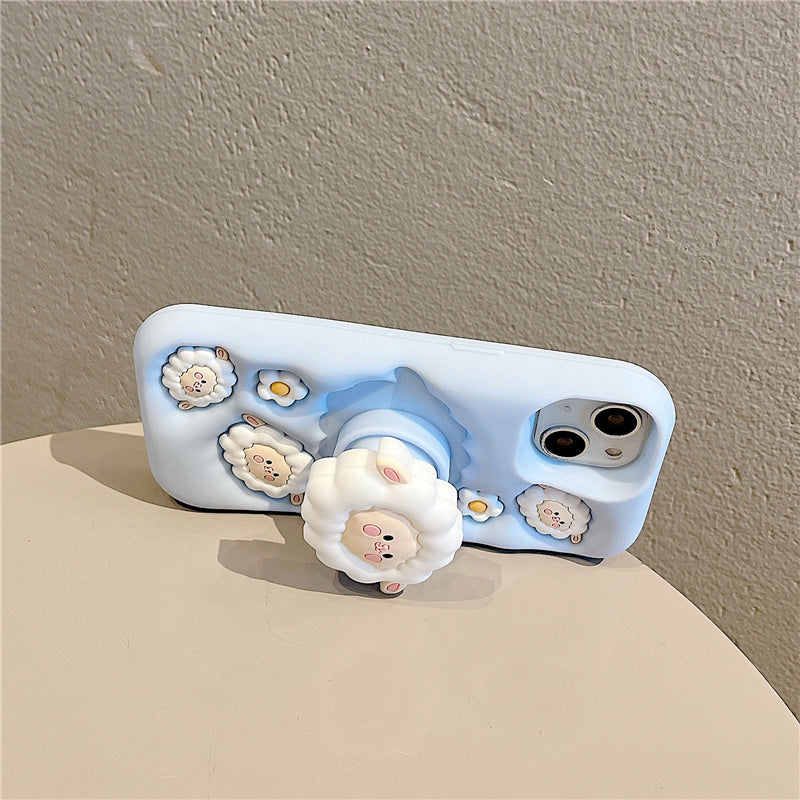 Cartoon Sheep Stand Phone Case - DICESEVEN