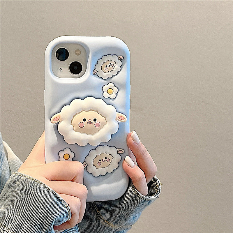 Cartoon Sheep Stand Phone Case - DICESEVEN