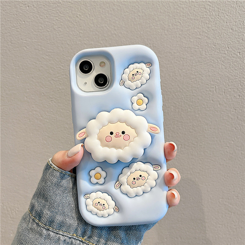 Cartoon Sheep Stand Phone Case - DICESEVEN